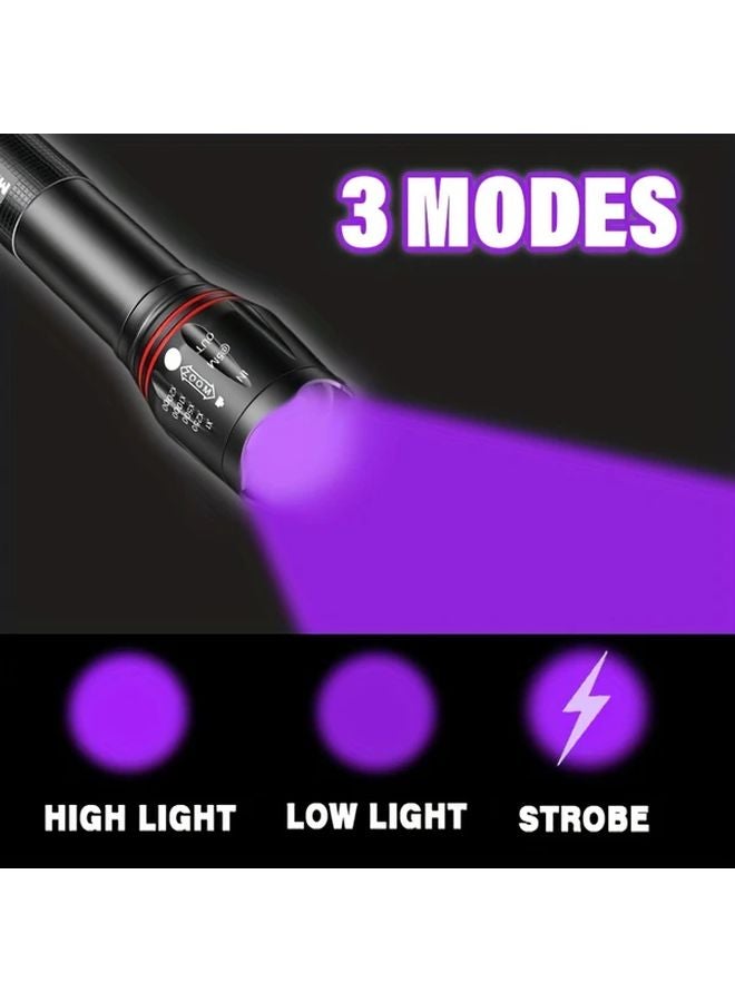 USB Rechargeable UV Flashlight 395nm Portable For Pet Urine Stain Resin Curing Scorpion Hunting - Image 5