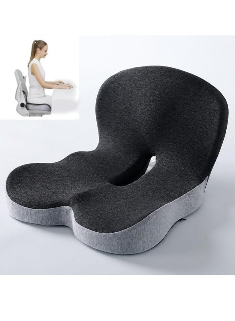 Seat Cushion for Office Lumbar Support Pillow Memory Foam Chair Cushion,Long Sitting Back Support u0026 Sciatica Pain Relieffor A Long Time,for White-collar Workers, Pregnant Women, Driver - Image 1