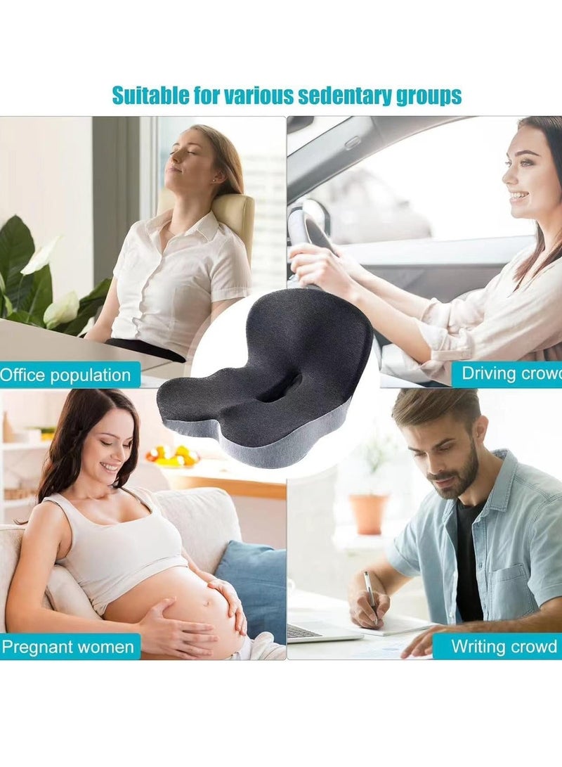 Seat Cushion for Office Lumbar Support Pillow Memory Foam Chair Cushion,Long Sitting Back Support u0026 Sciatica Pain Relieffor A Long Time,for White-collar Workers, Pregnant Women, Driver - Image 4