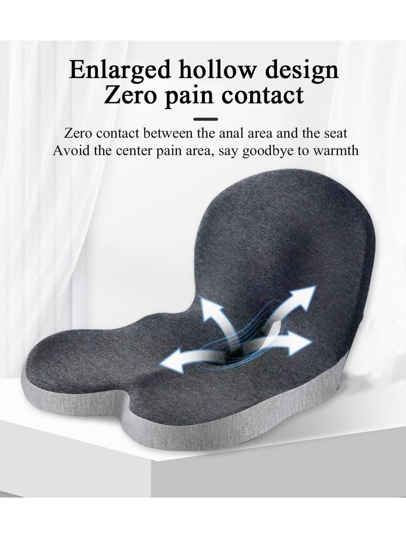 Seat Cushion for Office Lumbar Support Pillow Memory Foam Chair Cushion,Long Sitting Back Support u0026 Sciatica Pain Relieffor A Long Time,for White-collar Workers, Pregnant Women, Driver - Image 5