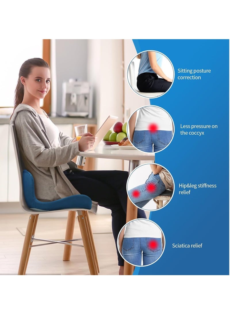 Seat Cushion for Office Lumbar Support Pillow Memory Foam Chair Cushion,Long Sitting Back Support u0026 Sciatica Pain Relieffor A Long Time,for White-collar Workers, Pregnant Women, Driver - Image 2