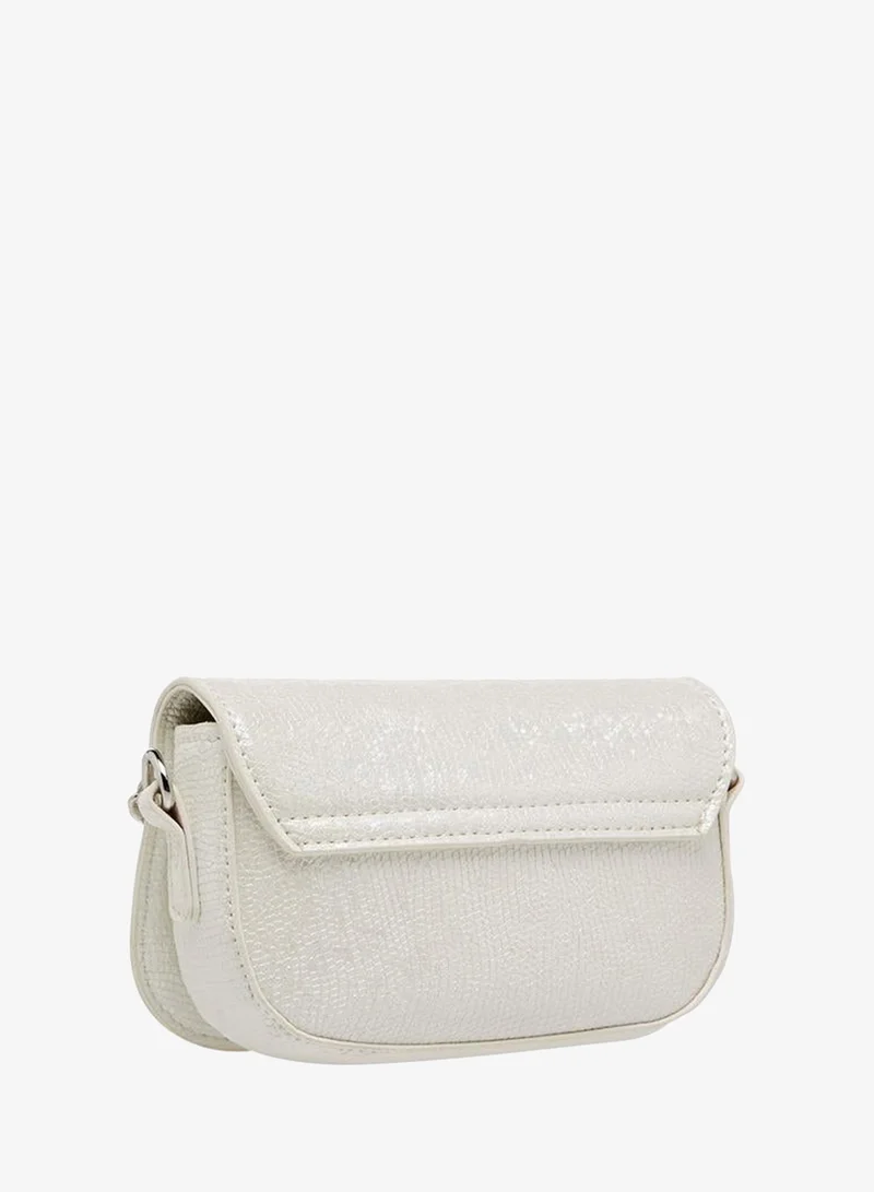 Celeste WHITE Bow Embellished Crossbody Bag with Chain Strap for Women | Best Price UAE