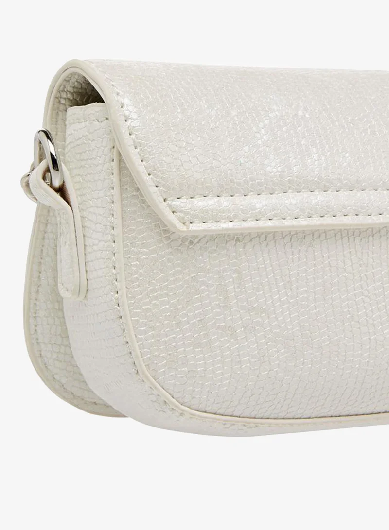 Celeste WHITE Bow Embellished Crossbody Bag with Chain Strap for Women | Best Price UAE