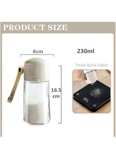 Generic Limah Shop Glass Salt Shaker with Adjustable Dispenser, Grey  - Image 3