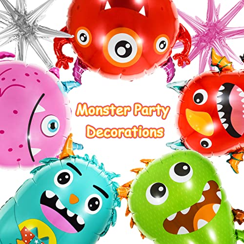 yoliyogo Monster Party Balloons Decorations 2pcs Foil Stars Balloon and 5pcs Aluminum Monster Theme Balloon Set Decor Supplies for Kids Birthday Halloween Christmas Party - Image 5