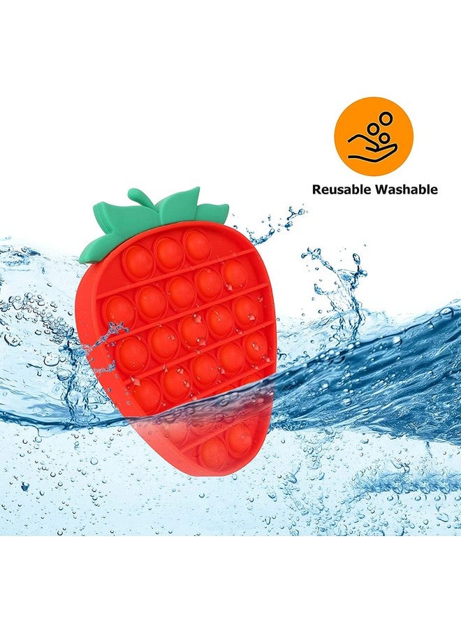 FunBlast FunBlast Pop Bubble Fidget, Autism Special Needs Silicone Stress Reliever, Squeeze Sensory Toy (2 in 1 (Strawberry))  - Image 3