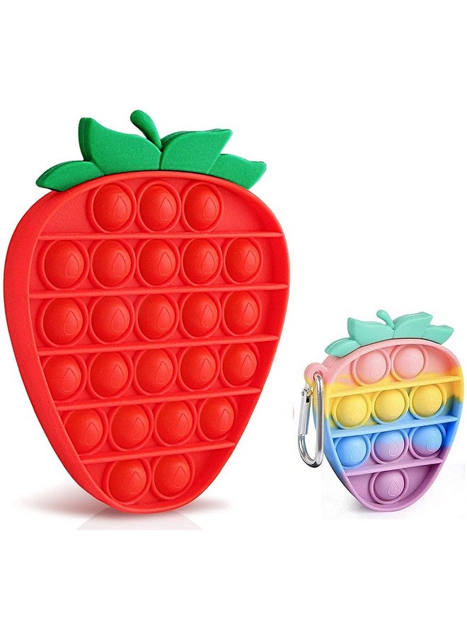 FunBlast FunBlast Pop Bubble Fidget, Autism Special Needs Silicone Stress Reliever, Squeeze Sensory Toy (2 in 1 (Strawberry))  - Image 1