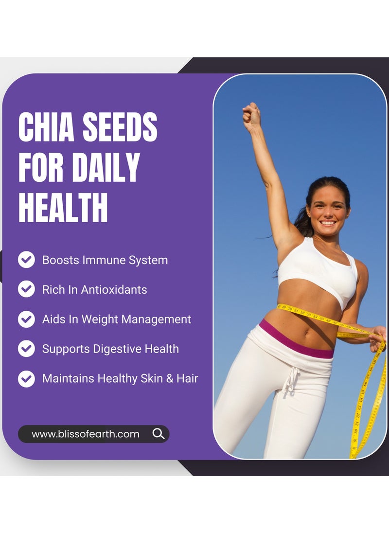 BLISS OF EARTH - Chia seeds Raw Good for health weight loss daily diet super food 200g - Image 1