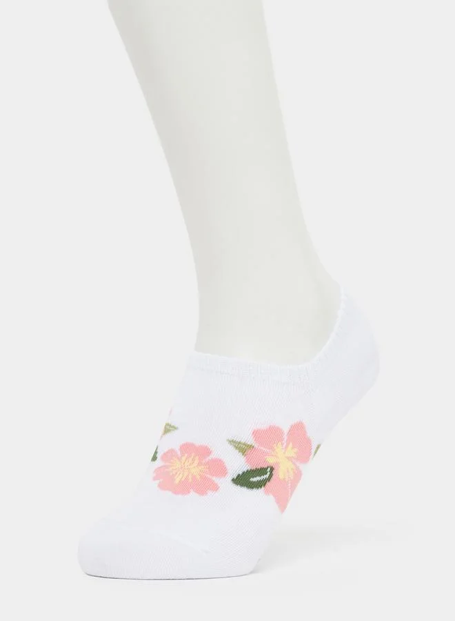 ستايلي طقم من 3 جوارب بطبعة زهور