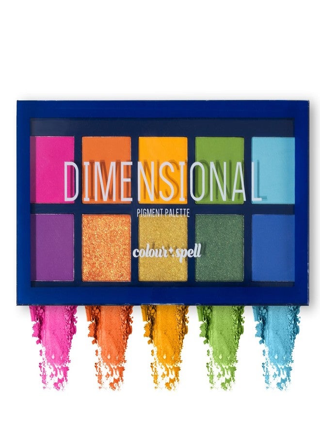Profusion Cosmetics Colourspell Dimensional 10 Shade Eyeshadow Palette, Vibrant Shades in Matte and Shimmer Finish to Achieve Warm Eye Catching Looks - Image 1