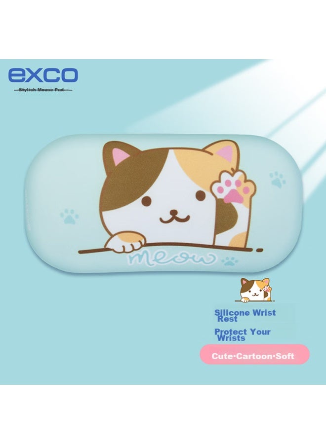 Exco Cute Anime Cat Mouse Pad, Hand Rest, Mouse Holder, Wrist Pad, Silicone Hand Guard, Computer Office Keyboard Gaming Hand Rest, Small Size 9493 - Image 1