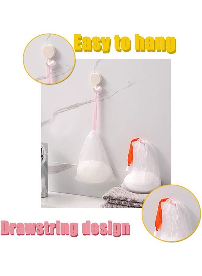 Ant 21-Piece Handmade Soap Bubble Mesh Bags, Exfoliating Mesh Soap Bag, Double Layer Foam Net Soap Saver Pouch Bags Body Facial Cleaning Tool(Assorted Colors)  - Image 5