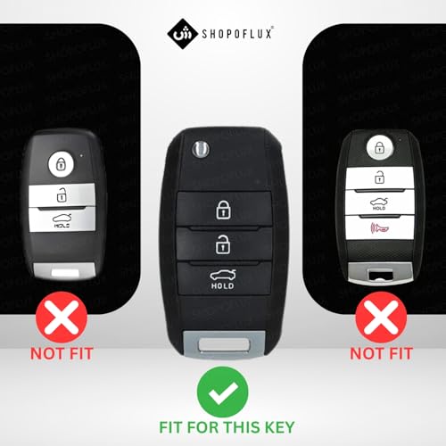 Shopoflux® TPU Key Cover Compatible for Kia Carens | Sonet | Seltos 3 Button Flip Key (Black) - Image 2