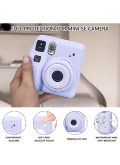 O Ozone Silicone Case for Fujifilm Instax Mini SE Instant Camera Case |Soft Protective Camera Cover with Adjustable Shoulder Strap - Purple  - Image 3