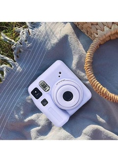 O Ozone Silicone Case for Fujifilm Instax Mini SE Instant Camera Case |Soft Protective Camera Cover with Adjustable Shoulder Strap - Purple  - Image 4