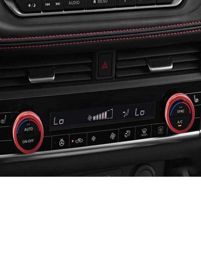 HDUFC for Nissan Rogue 2026 2025 2024 2023 2022 2021 Air Conditioning, Volume Adjustment and 4WD Knob Cover, One-Touch Start Button Cover/Ring Accessories (red, 8-inch Screen) - Image 5
