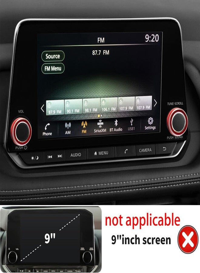 HDUFC for Nissan Rogue 2026 2025 2024 2023 2022 2021 Air Conditioning, Volume Adjustment and 4WD Knob Cover, One-Touch Start Button Cover/Ring Accessories (red, 8-inch Screen) - Image 3