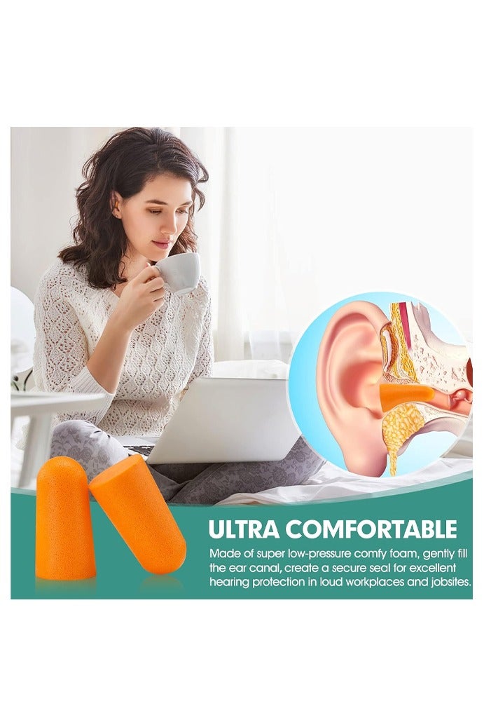 50 Pairs Earplugs for Noise Canceling Ear Plugs for Sleep Work Snoring Sound Canceling Blocking Construction Loud Noise Reducing Soft Foam Earplugs - Image 4