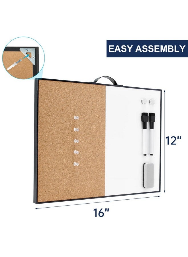 TSJ OFFICE Small Whiteboard Cork-Board - 12" X 16" Portable Aluminum Black Framed Magnetic Dry Erase Board For Wall, Small Bulletin Cork Board With Holder For Office, Home And School - Image 4