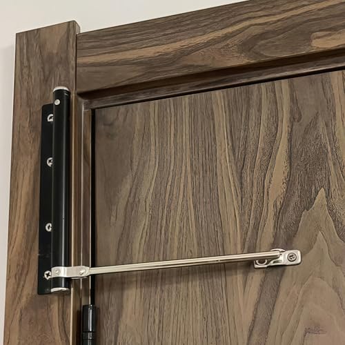 Bellairis Automatic Door Closer for Home Easy to Install Safety Spring Door Closers Auto Soft Close to Convert Hinged Doors to Auto Self Closing Adjustable Catch Speed with Arm Screw Wrench - Image 1