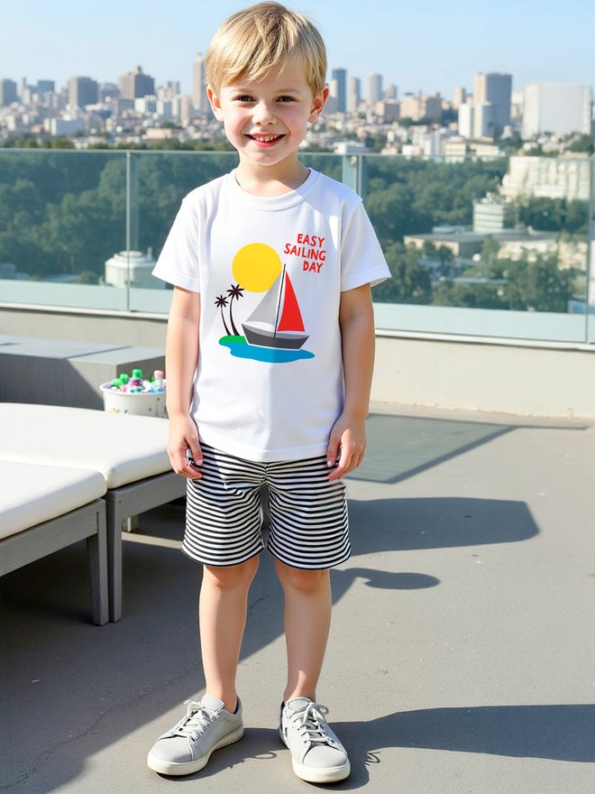 Take Two Kids 2pcs Graphic Print Short Sleeve T-Shirt and Shorts - Image 4