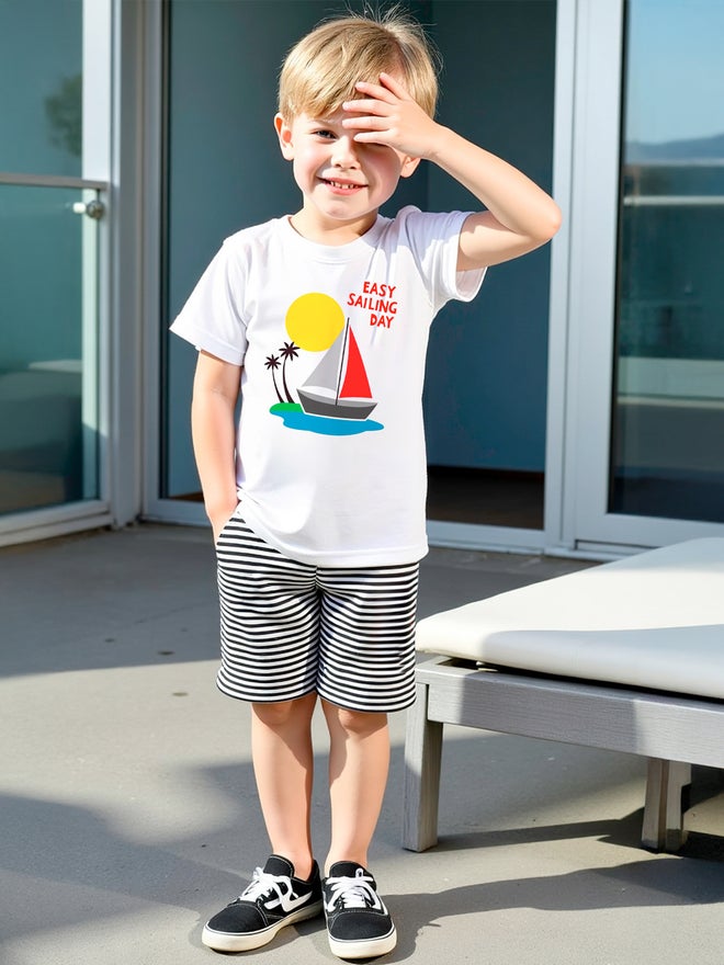 Take Two Kids 2pcs Graphic Print Short Sleeve T-Shirt and Shorts - Image 2