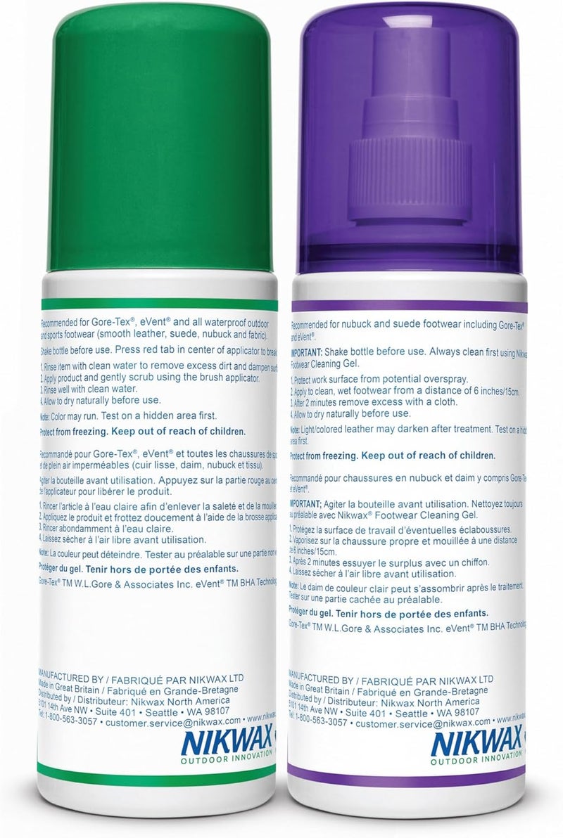 Nikwax Footwear Cleaning Gel and Nubuck & Suede Proof Twin Pack - 125ml Each - Image 2