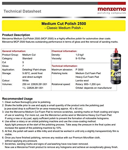 Menzerna MCP2500 Medium Cut Polish 2500, 32 oz. - Image 3