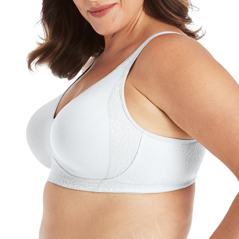 PLAYTEX Womens 18 Hour Side & Back Smoothing Wireless Bra, Cool Comfort Wire-free Single Or 2-pack Bras, White, 36D US - Image 2