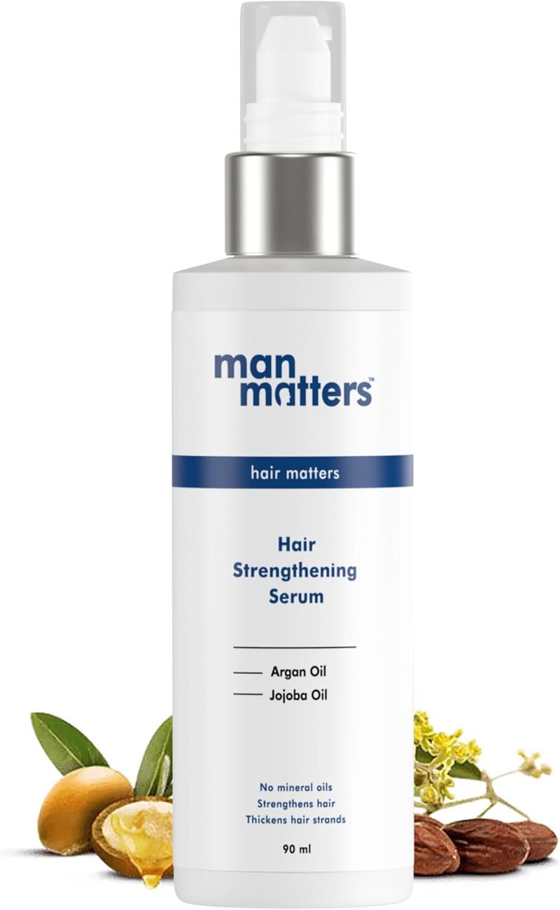 Man Matters Hair Serum for Men With Jojoba and Argan oil | For Silkier, Shinier, Smoother & Frizz Free Hair | Instant Shine & Smoothness | Non Sticky Hair Serum | 90ml - Image 1