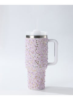 AZAD 40oz Rhinestone Tumbler Stainless Steel Straw Women Cup Shiny Diamond Travel Car Thermoses Coffee Mug Water Bottle Drinkware 