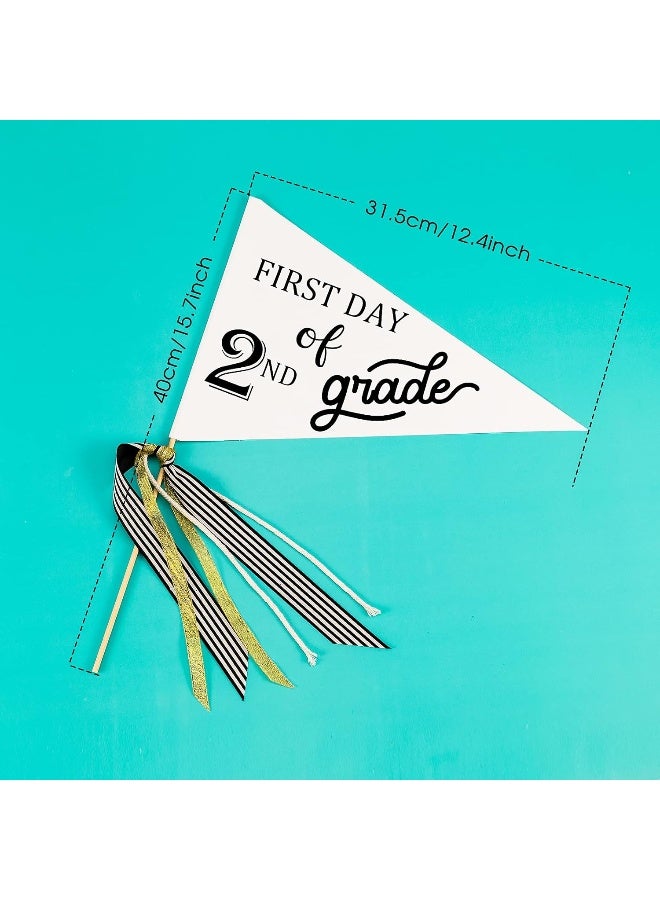 CINPIUK First Day of School Flag DIY 2021 Back to School Pennants, First Day of 2nd Grade Flag with Ribbons Make Your Own School Photo Prop - Image 5