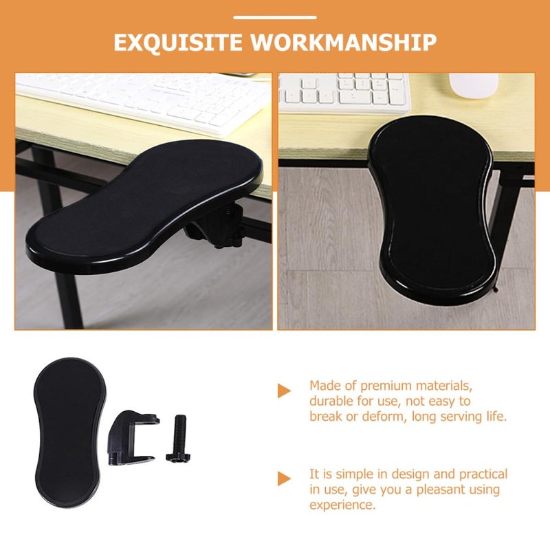 Black Memory Foam Mouse Wrist Support Pad with Desk Elbow Rest and Table Extender - Image 4