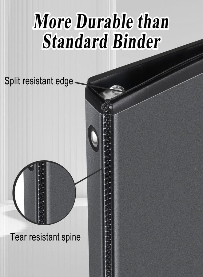 CIXILDTS 0.5-inch Round Ring Binder, Durable 1/2" 3 Ring Binder Fit Letter Size Paper, Presentation View Binders, Black,12-Pack - Image 5