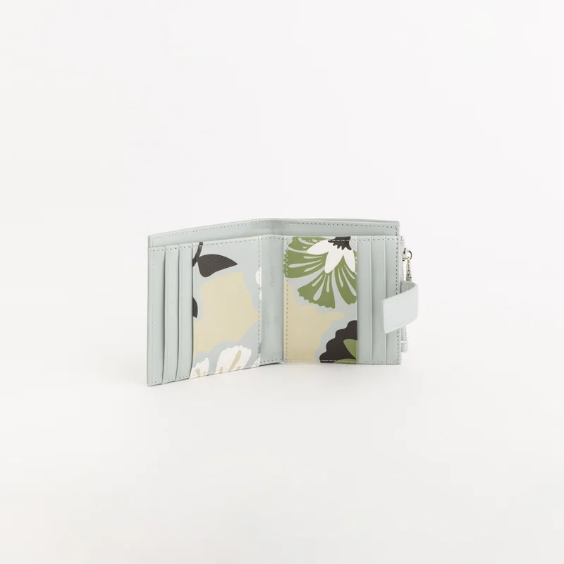 كاربيزا Women's Leather Wallet Bouquet Wallet V1 Powder Blue Multicolour