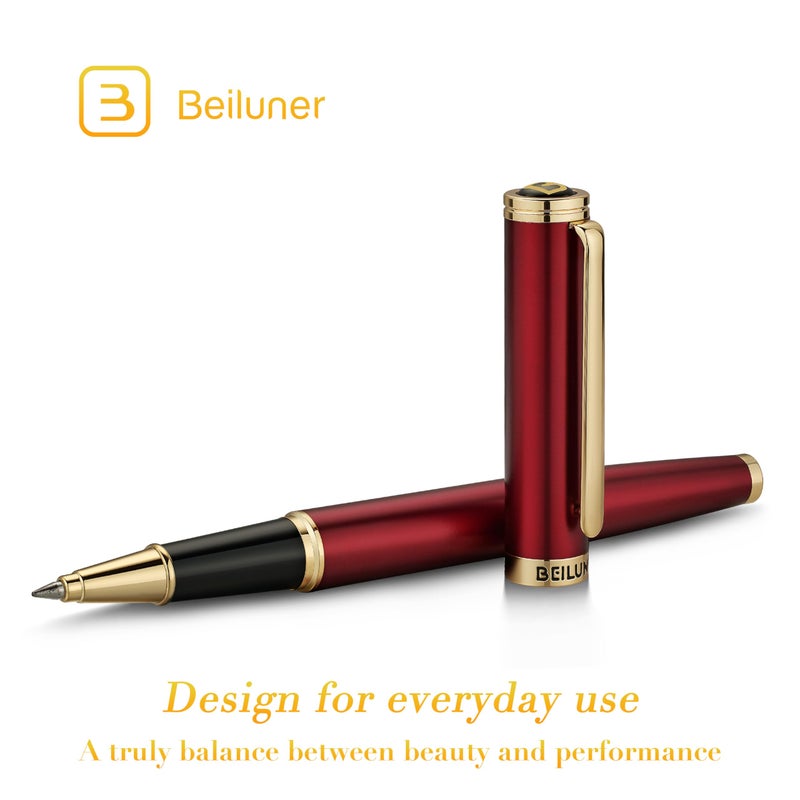 BEILUNER Luxury Rollerball Pen,24K Gold Trim,Noble and Elegant Designs,Schneider Ink Refill, Best Roller Ball Pen Gift Set for Men & Women, Professional, Executive Office, Nice Pens - Image 3