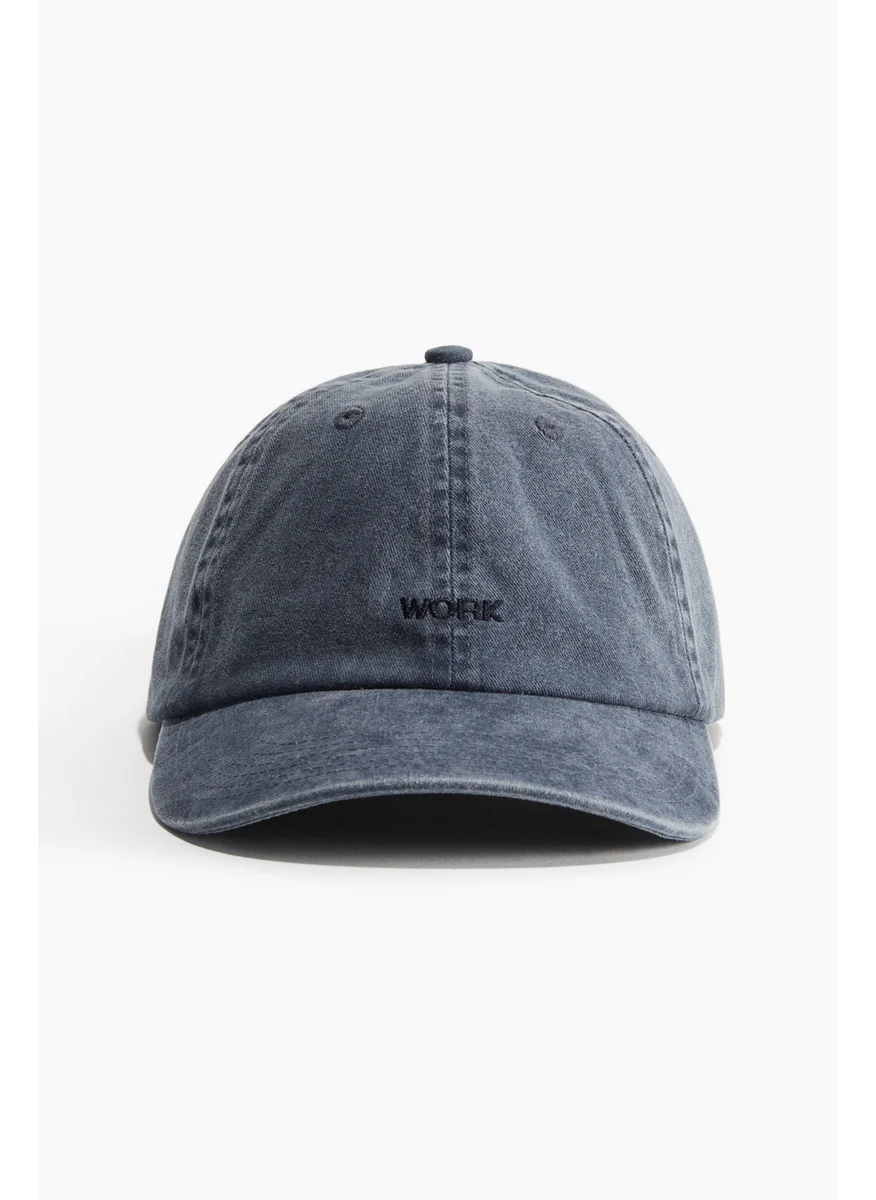 اتش اند ام Embroidered-Motif Cotton Cap