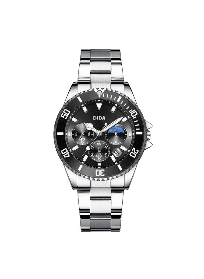 DIDA Men's Stainless Steel Waterproof Watch S077 Black - Image 1