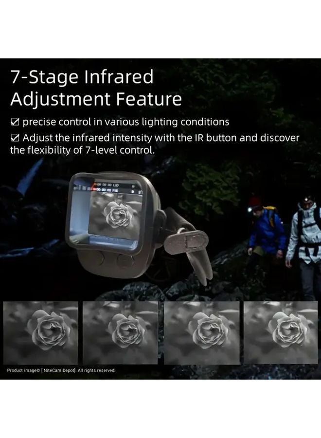 منظار أنيق أسود برؤية ليلية بالأشعة تحت الحمراء بدقة 1080بك، بتكبير رقمي 10x ومدى 300 متر - Image 4