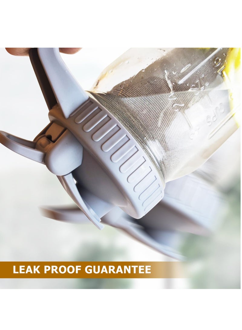 KASTWAVE Cold Brew Coffee Maker Mason Jar,32 oz Iced Coffee Pitcher With Stainless Steel Filter,Wide Mouth Cold Brew Pitcher for Iced Coffee, Lemonade, Ice Tea, Fruit Drinks(Grey) - Image 5