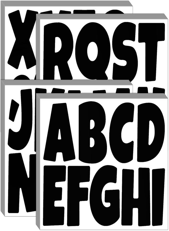 Bemeol Bulletin Board Letters 390 Pcs 4 Inch Alphabet Letter Stickers for Poster Board Stick on Letters for Bulletin Board Classroom School Home Office Decor(Black) - Image 1