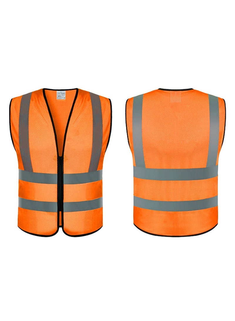 سترة أمان عالية الوضوح باللون البرتقالي - Image 2