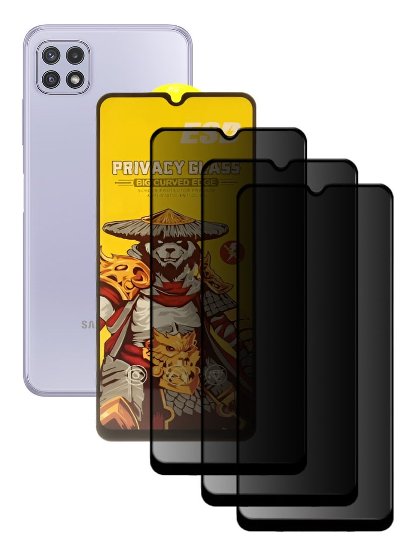 ESD 3 Pieces Tempered Dustproof Privacy Glass Screen Protector Compatible For Samsung Galaxy A22 5G - Image 1
