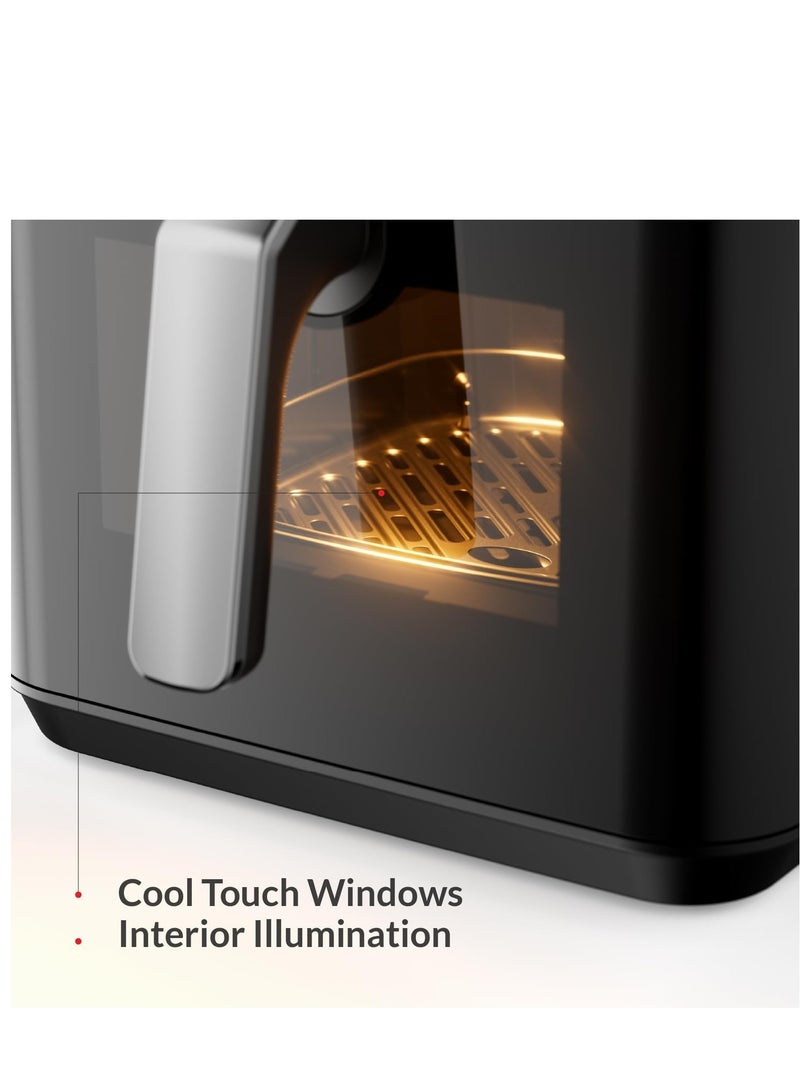 Feller Germany Air Fryer 1800 W, Large 7L Cap., Xcyclone-Tech, 4x Non-Stick Ceramic Coating, 10 Cooking Functions, Touch Panel, Cool-Touch+Interior Lightning, AFR700 (Black) - Image 4