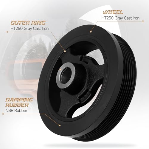 WILDGEAR موازن هارمونيك وايلد جير مناسب لجيب رانجلر / كرايسلر تاون آند كانتري / دودج غراند كارافان / فولكس فاجن روتان # 4666099AB, 594-426, 7B0105251 - Image 5