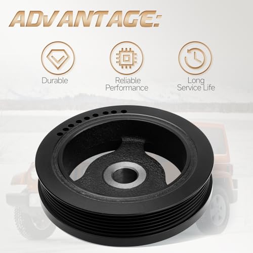 WILDGEAR موازن هارمونيك وايلد جير مناسب لجيب رانجلر / كرايسلر تاون آند كانتري / دودج غراند كارافان / فولكس فاجن روتان # 4666099AB, 594-426, 7B0105251 - Image 4