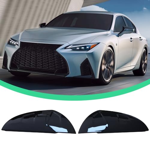 Mactoom Mirror Caps Covers Compatible with Lexus Is300/Is350/IS500 2021-2023 All Models Side Door Rearview Mirror Cap Trim Accessories (Gloss Black) - Image 1