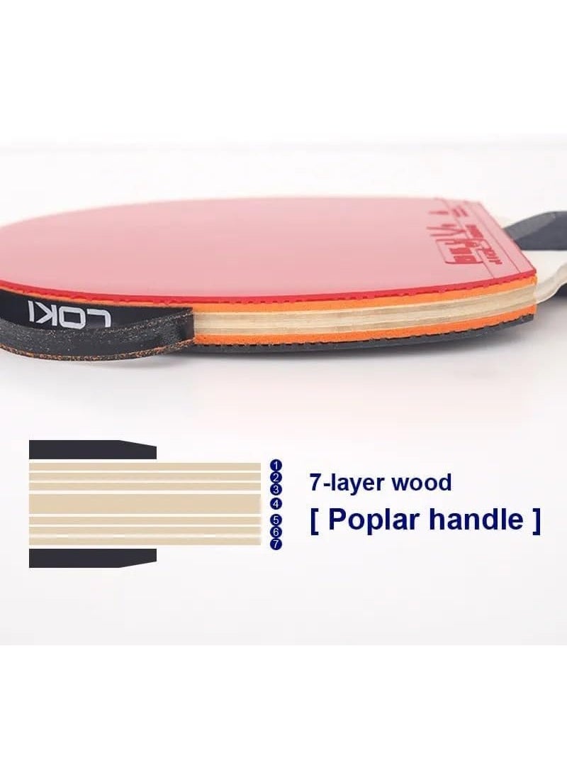 Generic - LOKI K1000 Table Tennis Rackets Set Ping Pong Paddles With 2 Balls - Image 1