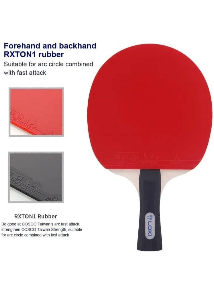 Generic - LOKI K1000 Table Tennis Rackets Set Ping Pong Paddles With 2 Balls - Image 1