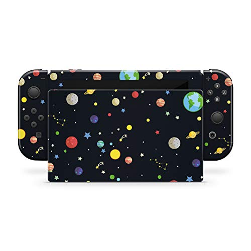 Tacky Design Galaxy Skin Compatible with Nintendo Switch Skin Wrap Cover, Planets Black Skin for Nintendo Switch Stickers, Premium Vinyl 3M Full Wrap Decal, Compatible with Joy-Con, Console, Dock - Image 2